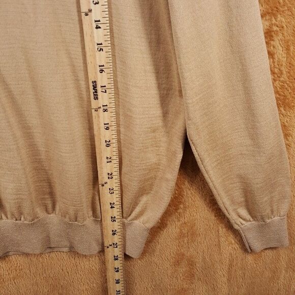 JOSHUA SANDERS Sweater Mens Large Tan PIXEL Crew Smiley Face 100% Wool $351 - Picture 8 of 9
